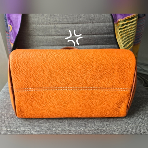 NWT Dooney & Bourke Clementine 🍊 Pebble Leather Barrel Satchel - Picture 3 of 10